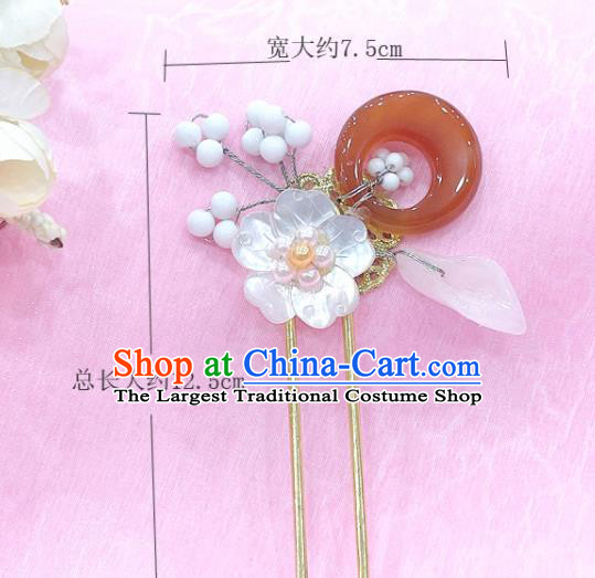 Korea Ancient Palace Lady Headpiece Korean Bride Hair Jewelry Handmade Agate Hairpin