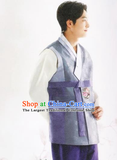 Korean Handmade Male Hanbok Ancient Groom Clothing Traditional Stage Performance Costumes Complete Set