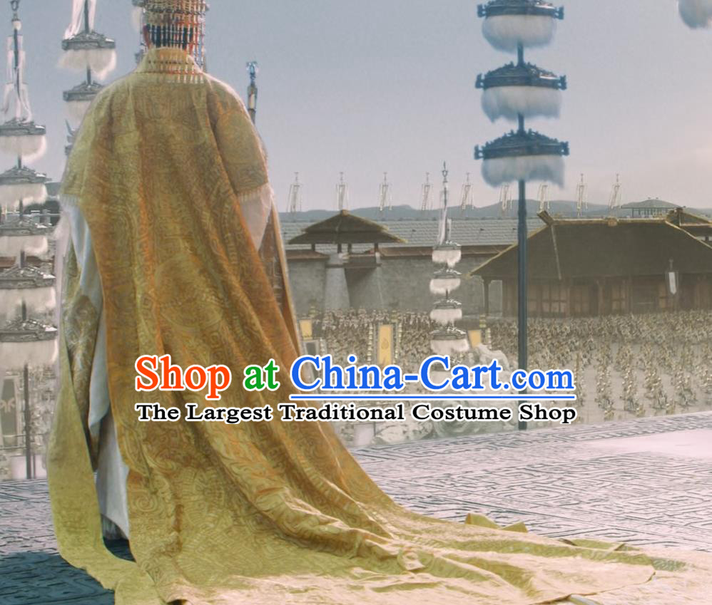China Ancient Later Shang Dynasty Emperor Golden Costumes Film Creation of the Gods I Kingdom of Storms King Yin Shou Clothing