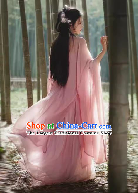 China Ancient Royal Princess Clothing Traditional Hanfu Pink Hezi Dresses Tang Dynasty Young Woman Costumes