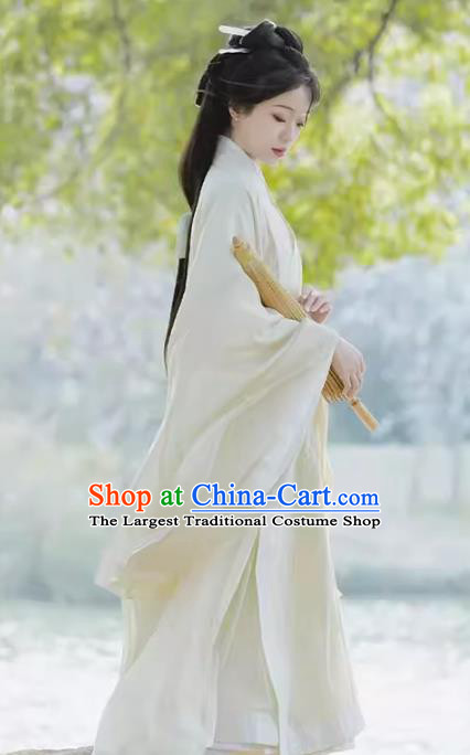 China Jin Dynasty Young Woman Costumes Ancient Royal Princess Clothing Traditional Hanfu Wide Sleeve Dresses