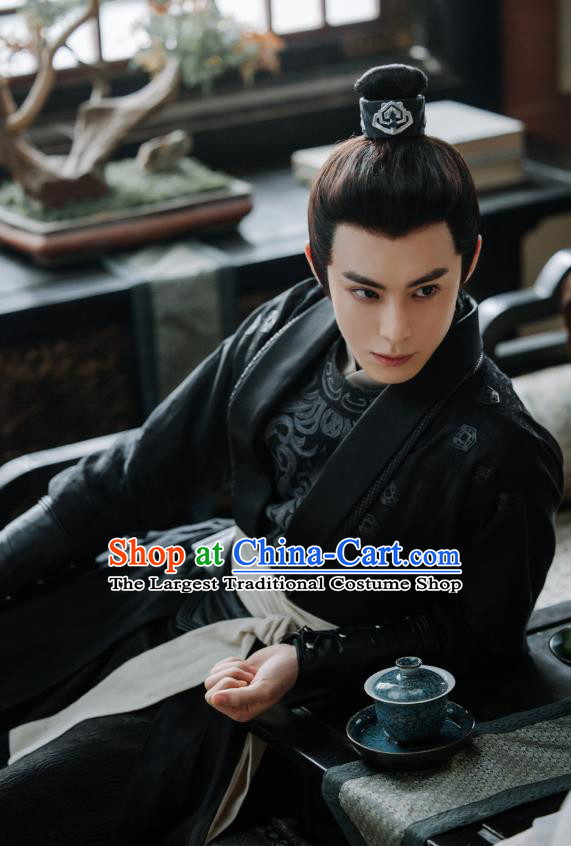 Chinese Traditional Hanfu Ancient Swordsman Costumes TV Drama Unchained Love Eunuch Xiao Duo Black Outfit
