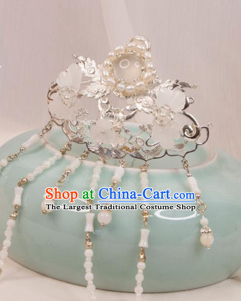China Song Dynasty Court Woman Hair Jewelry Handmade Hanfu Headpiece Ancient Princess Tassel Hair Stick