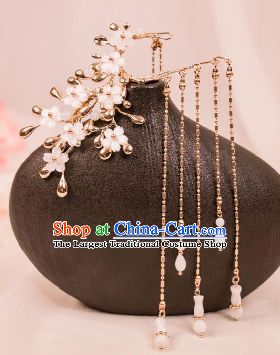 China Handmade Hanfu Ear Jewelries Ancient Fairy Earrings Tang Dynasty Princess Ear Accessories