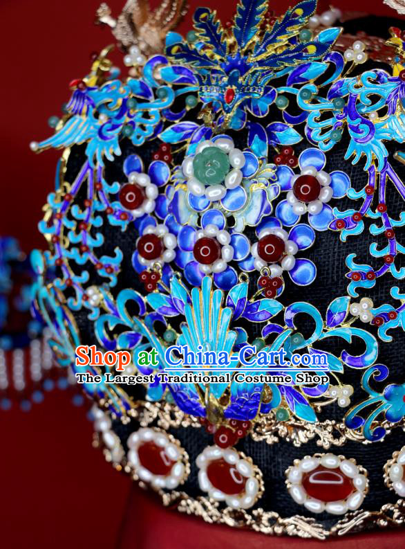 China Ancient Empress Phoenix Coronet Ming Dynasty Queen Headdress Handmade Hanfu Wedding Hair Jewelries