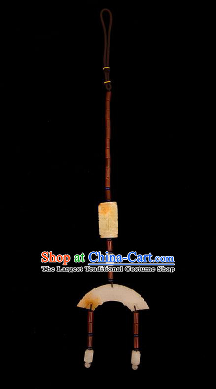 China Qin Dynasty Noble Woman Jade Jewelry Handmade Hanfu Waist Accessories Ancient Empress Belt Pendant