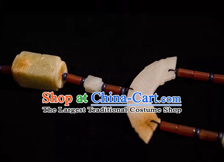 China Qin Dynasty Noble Woman Jade Jewelry Handmade Hanfu Waist Accessories Ancient Empress Belt Pendant