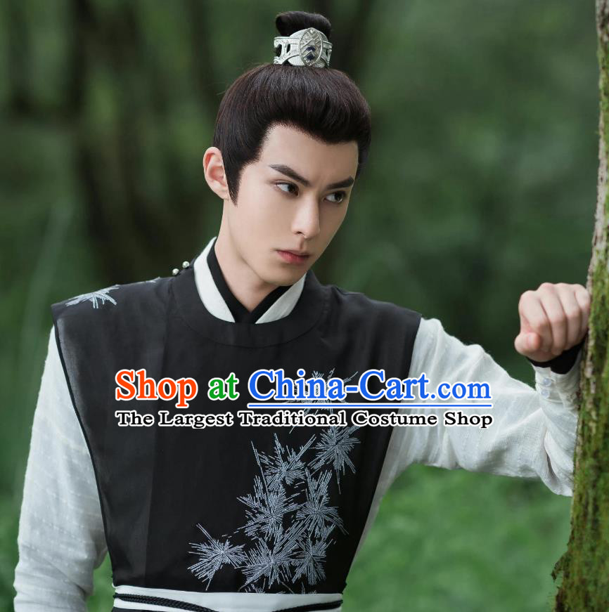 Chinese Ancient Childe Costumes TV Drama Unchained Eunuch Xiao Duo Black Outfit Traditional Hanfu Clothing