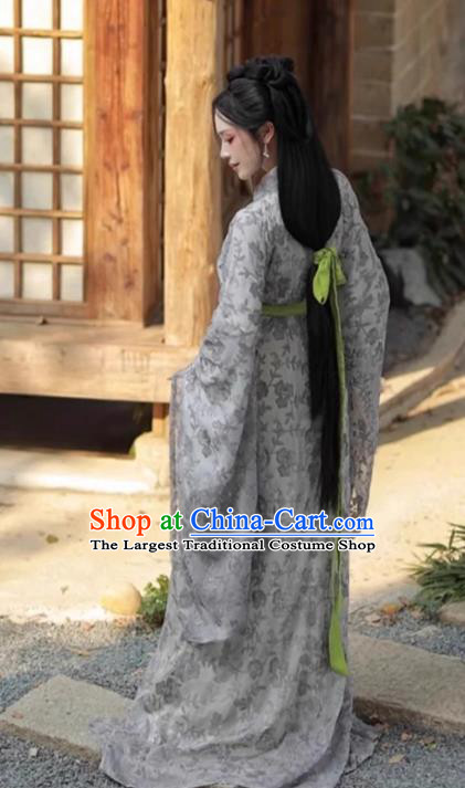 China Warring States Period Court Woman Costume Ancient Palace Beauty Clothing Traditional Hanfu Robe