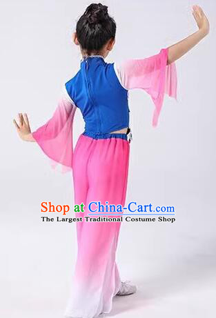 Chinese Folk Dance Clothing Children Yangko Dance Outfit Fan Dance Costumes