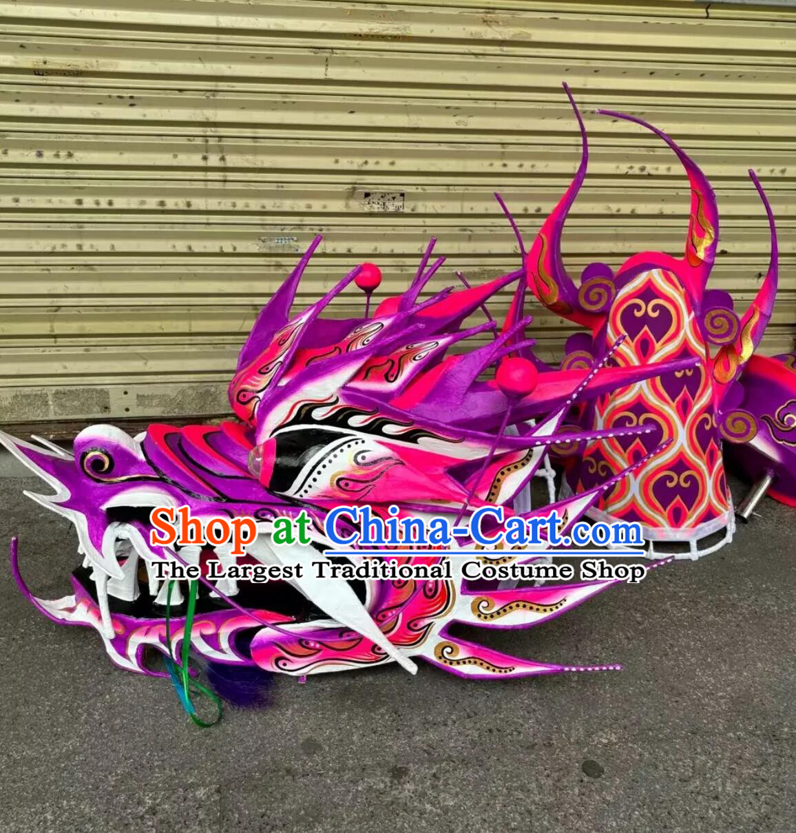 Chinese New Year Dancing Dragon Instruments Handmade Dragon Head Competition Parade Dragon Body Tail Costume Complete Set