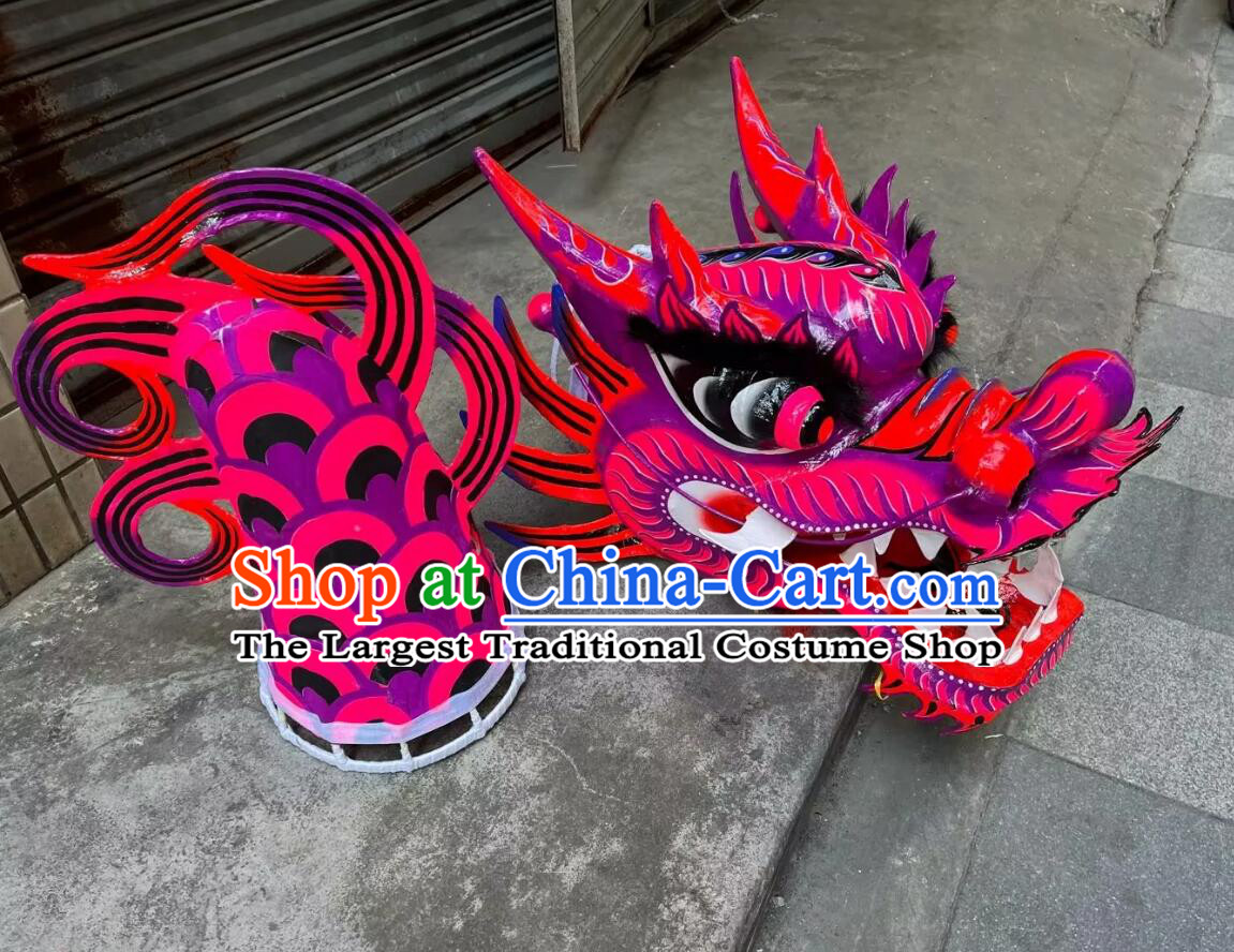 Traditional Competition Parade Dragon Chinese New Year Dancing Dragon Instruments Handmade Dragon Head Body Tail Costume Complete Set