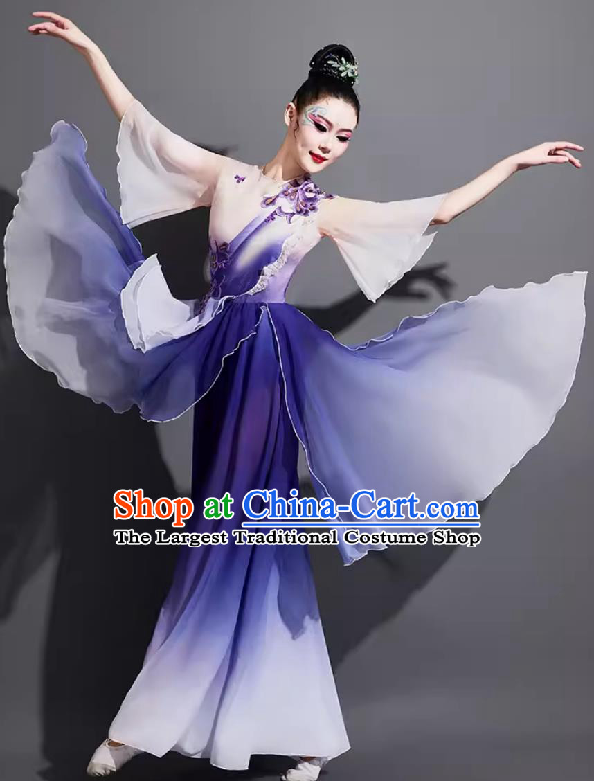 China Folk Dance Purple Outfit Chinese Classical Dance Costume Traditional Butterfly Dance Clothing