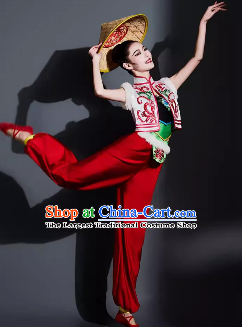 China Yangko Dance Outfit Chinese Folk Dance Costume Traditional Fan Dance Women Group Dance Clothing