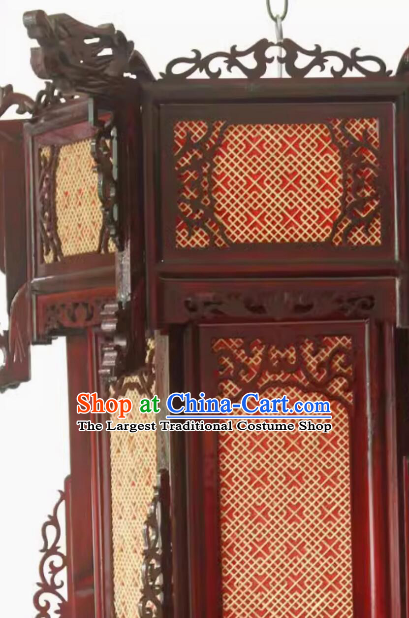 Large Three Layers Antique Style Wood Lantern Handmade Woven Bamboo Thread Lamp Traditional Chinese Palace Lantern