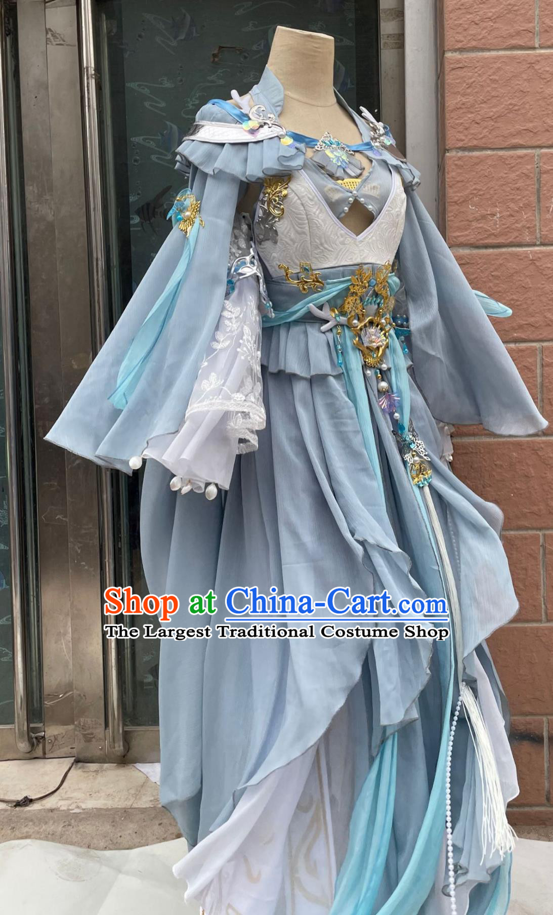 Ancient Chinese Cosplay Fairy Costume China Online Game Sword Heroes Fate PengLai Young Lady Dress
