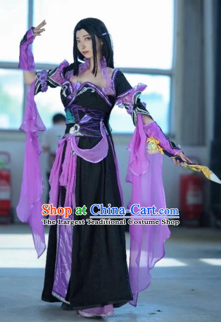 Ancient Chinese Heroine Costume China Online Game Sword Heroes Fate Cosplay Wanhua Valley Young Woman Dress