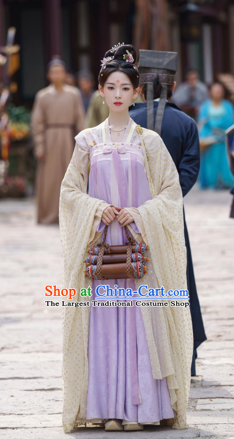 TV Series Drama Follow Your Heart Jiang Suo Luo Costume Ancient China Noble Lady Clothing Traditional Chinese Tang Dynasty Hanfu Dress