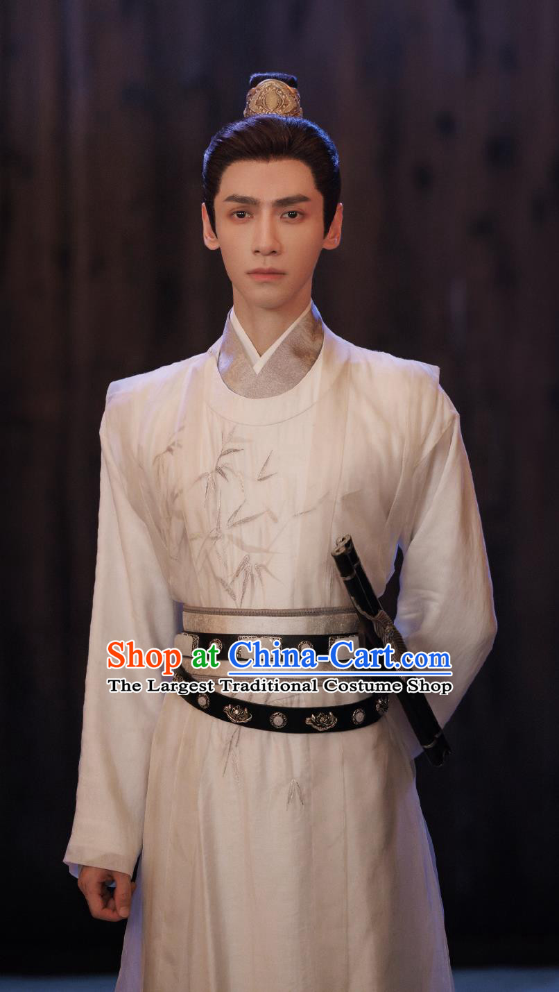 TV Series Drama Follow Your Heart Jiang Xin Bai Costume Ancient China Royal Prince Clothing Traditional Chinese Tang Dynasty Childe White Garment