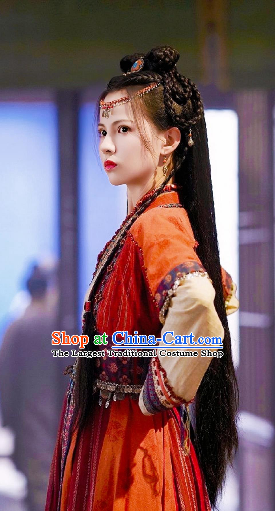 Ancient China Ethnic Young Lady Clothing Traditional Chinese Hanfu TV Series Drama Follow Your Heart Swordswoman Tong Sai Er Costume