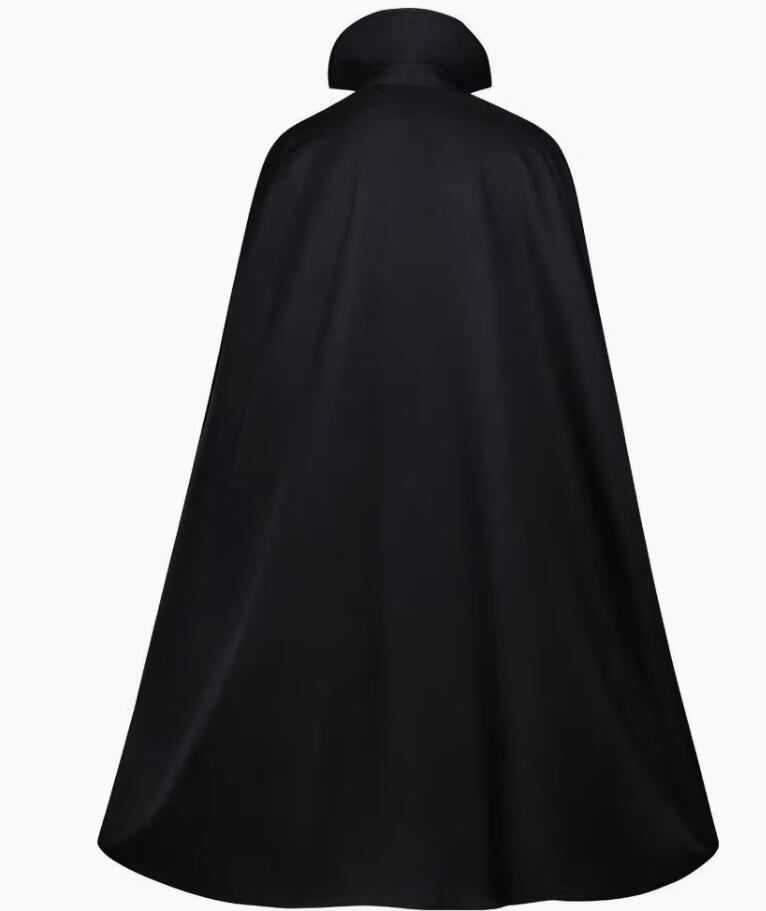 Top Medieval Europe Winter Costume Handmade Black Woolen Cape Gothic Cloak