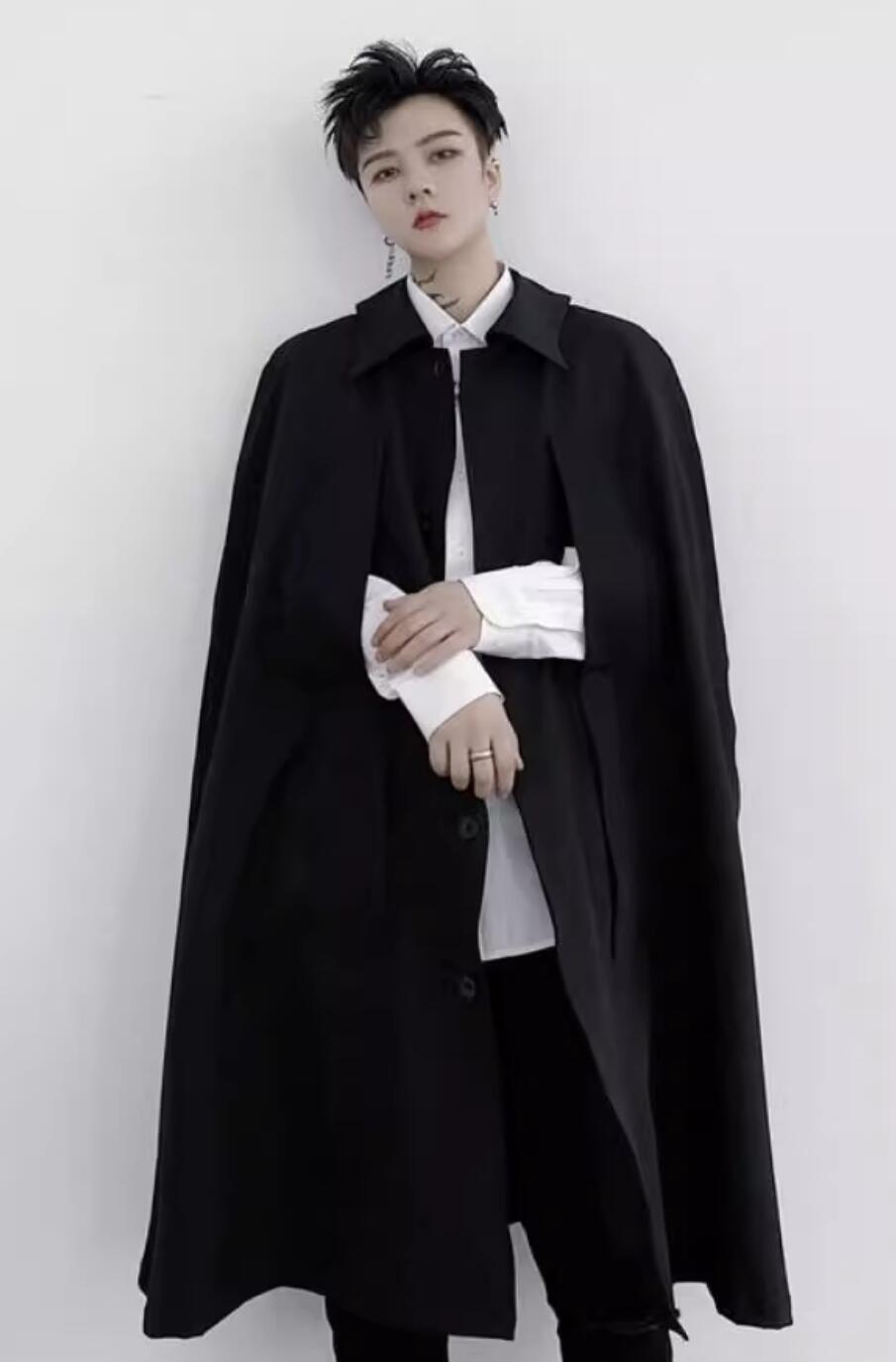 Handmade Black Cape Gothic Cloak Medieval Europe Winter Costume