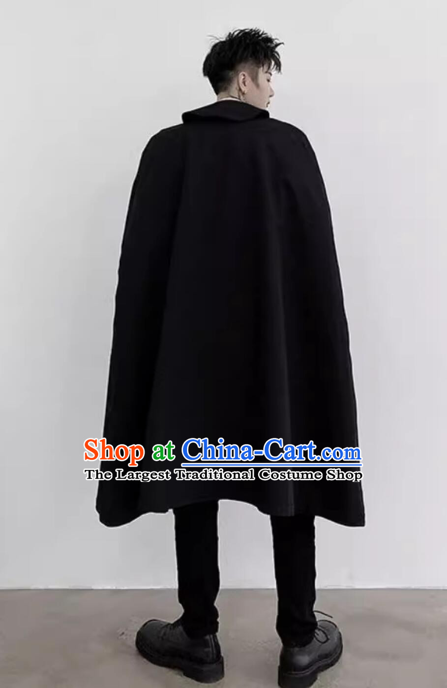 Handmade Black Cape Gothic Cloak Medieval Europe Winter Costume