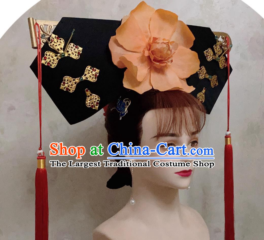 TV Drama My Fair Princess Xiao Yan Zi Grand Headpiece Traditional Chinese Qing Dynasty Court Lady Hat Ancient China Empress Qi Headgear