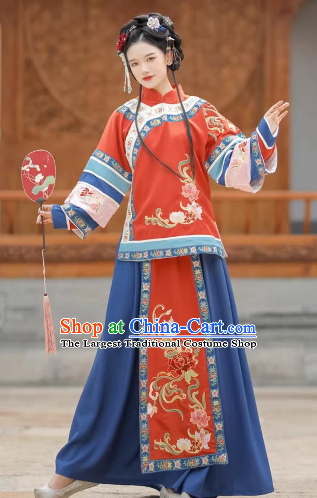 Ancient China Bride Costume Chinese Late Qing Dynasty Clothing Traditional Wedding Red Dress