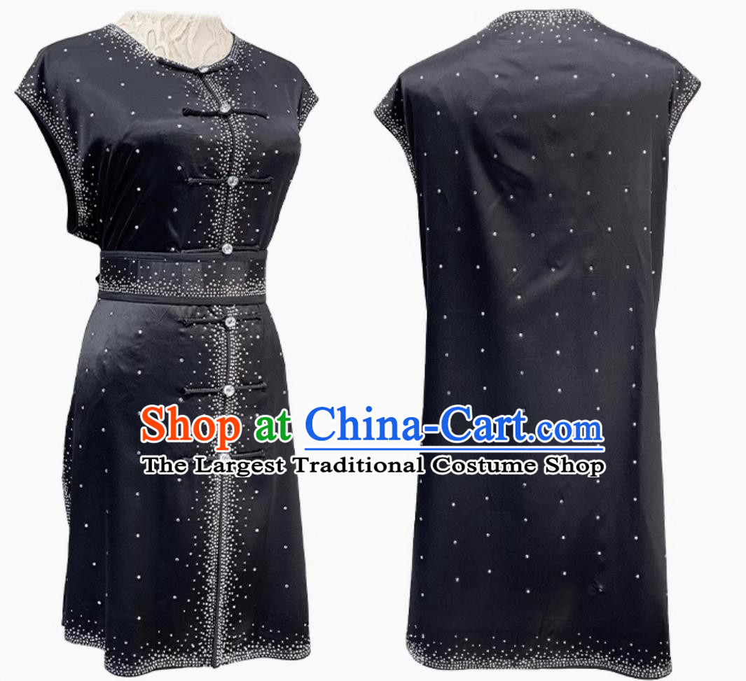 Chinese Martial Arts Uniform Wushu Tournament Black Outfit Nanquan Competition Clothing Traditional Kung Fu Costume