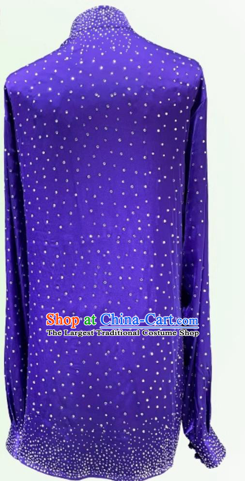 Chinese Tai Chi Training Purple Outfit Taiji Competition Clothing Traditional Martial Arts Costumes Eight Trigrams Boxing Performance Suit