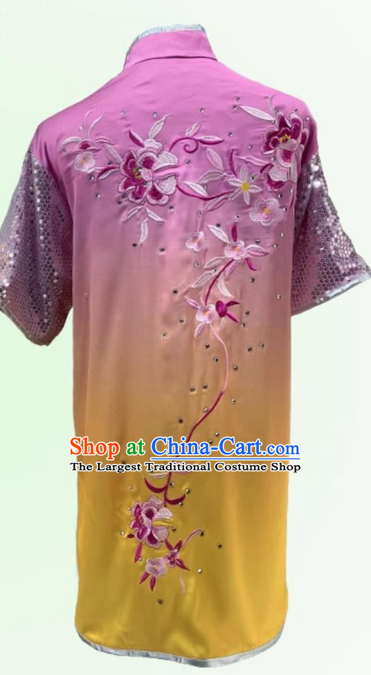 Chinese Kung Fu Suit Embroidered Mulan Competition Outfit Wushu Tournament Clothing Traditional Martial Arts Costume