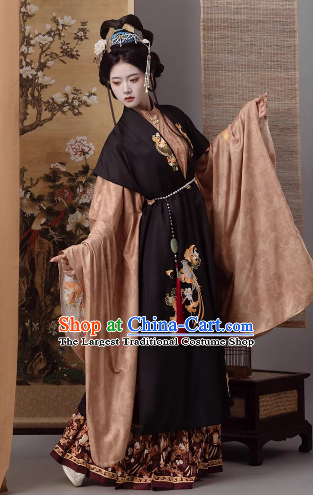 Chinese Ming Dynasty Embroidered Clothing Ancient China Princess Costume Traditional Hanfu Dress Complete Set