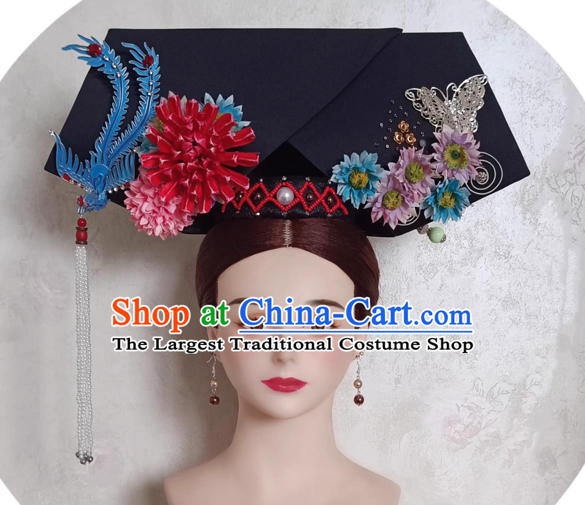 China Qing Dynasty Empress Hat Manchu Woman Grand Headpiece The Firmament Of The Pleiades Empress Dowager Cixi Headgear