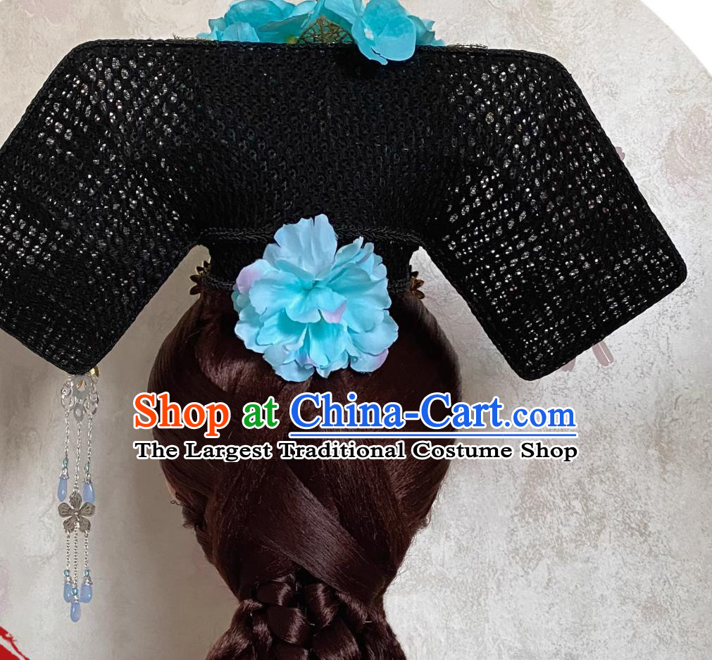 China Qing Dynasty Manchu Lady Hat Traditional Chinese Headdress TV Series My Fair Princess Qing Er Headgear