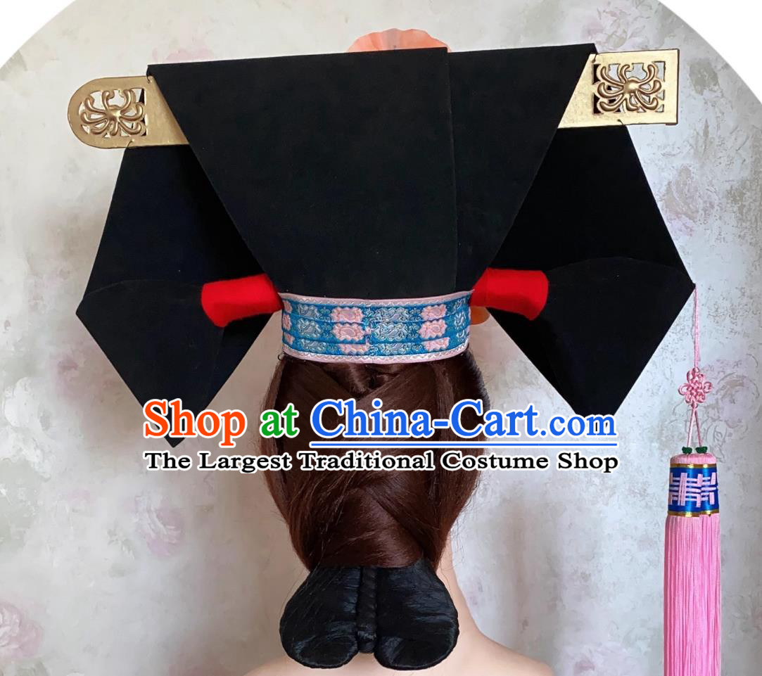 China Qing Dynasty Manchu Woman Hat Traditional Chinese Headdress TV Series Princess Pearl Zi Wei Da La Chi Headgear