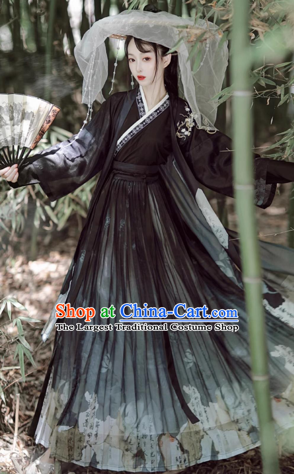 Ancient China Swordswoman Costume Traditional Black Hanfu Dress Chinese Jin Dynasty Heroine Clothing