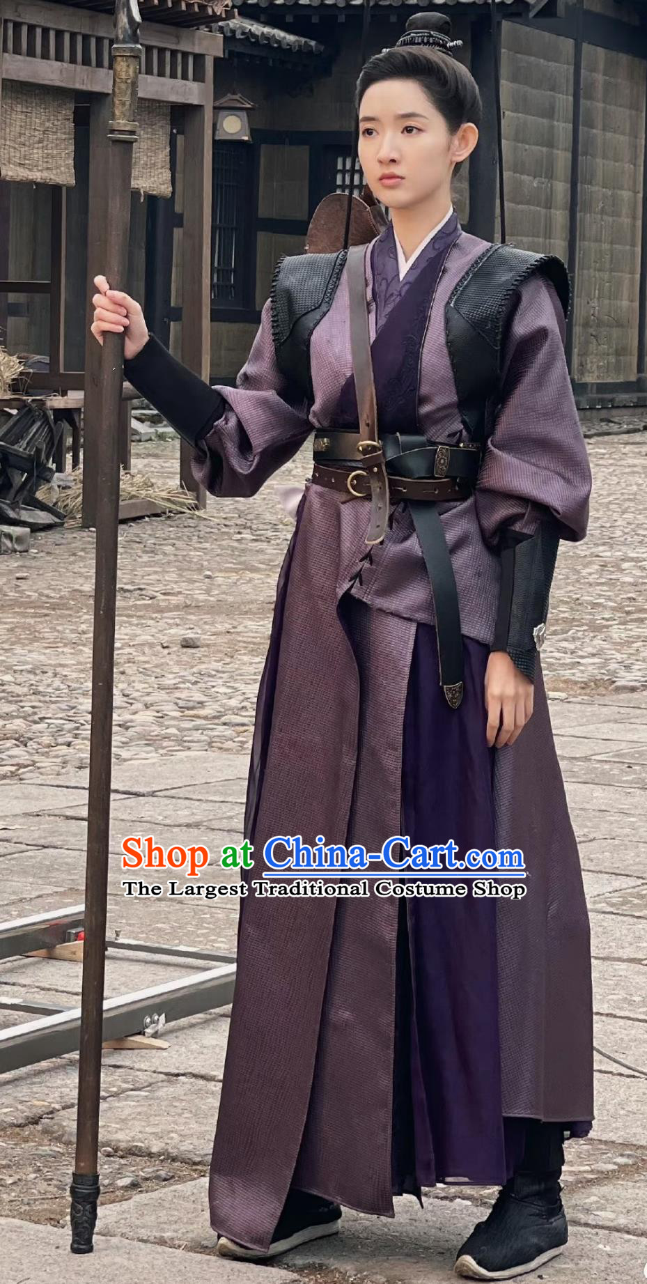 Ancient China Female General Clothing Traditional Chinese Hanfu Dress TV Series Drama Tiger and Crane Heroine Zhao Xin Tong Purole Costume