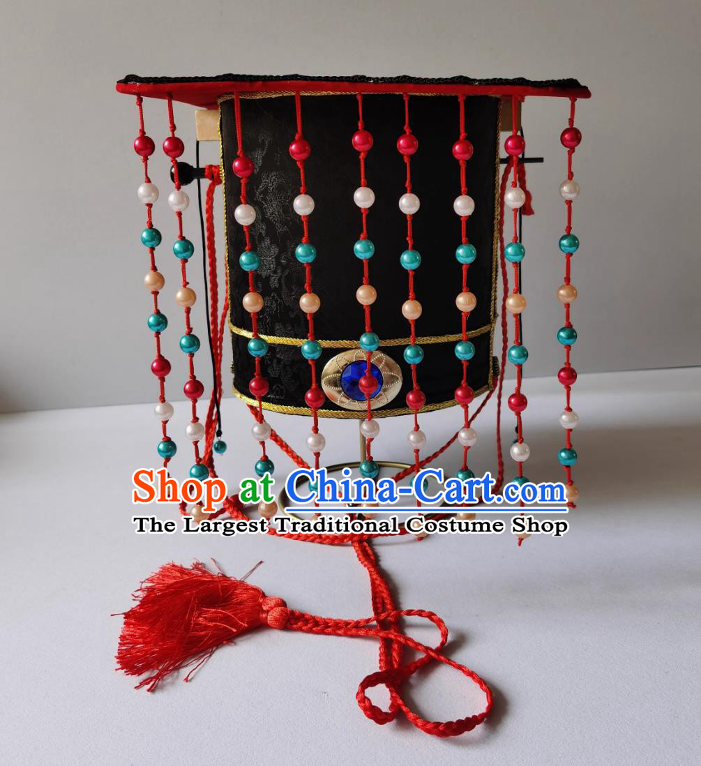 TV Series The Imperial Age Handmade Ming Dynasty Emperor Tassel Hat Chinese Traditional Hanfu Headpiece Ancient China Gems Hair Crown