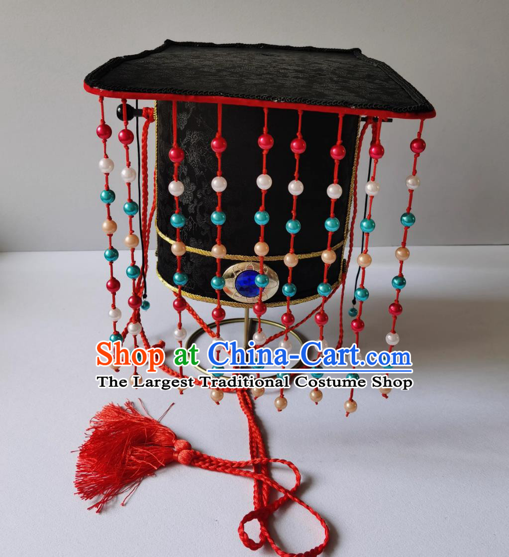 TV Series The Imperial Age Handmade Ming Dynasty Emperor Tassel Hat Chinese Traditional Hanfu Headpiece Ancient China Gems Hair Crown