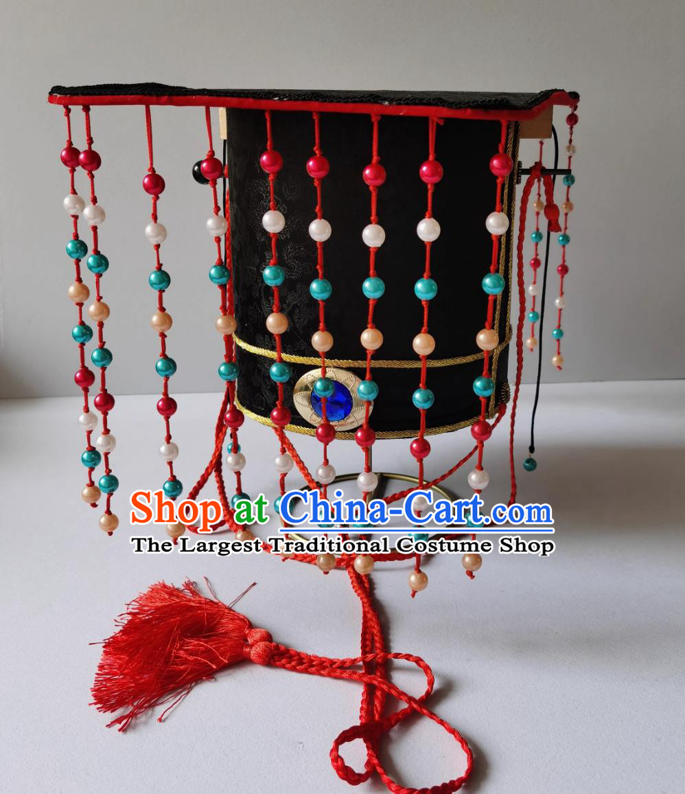 TV Series The Imperial Age Handmade Ming Dynasty Emperor Tassel Hat Chinese Traditional Hanfu Headpiece Ancient China Gems Hair Crown