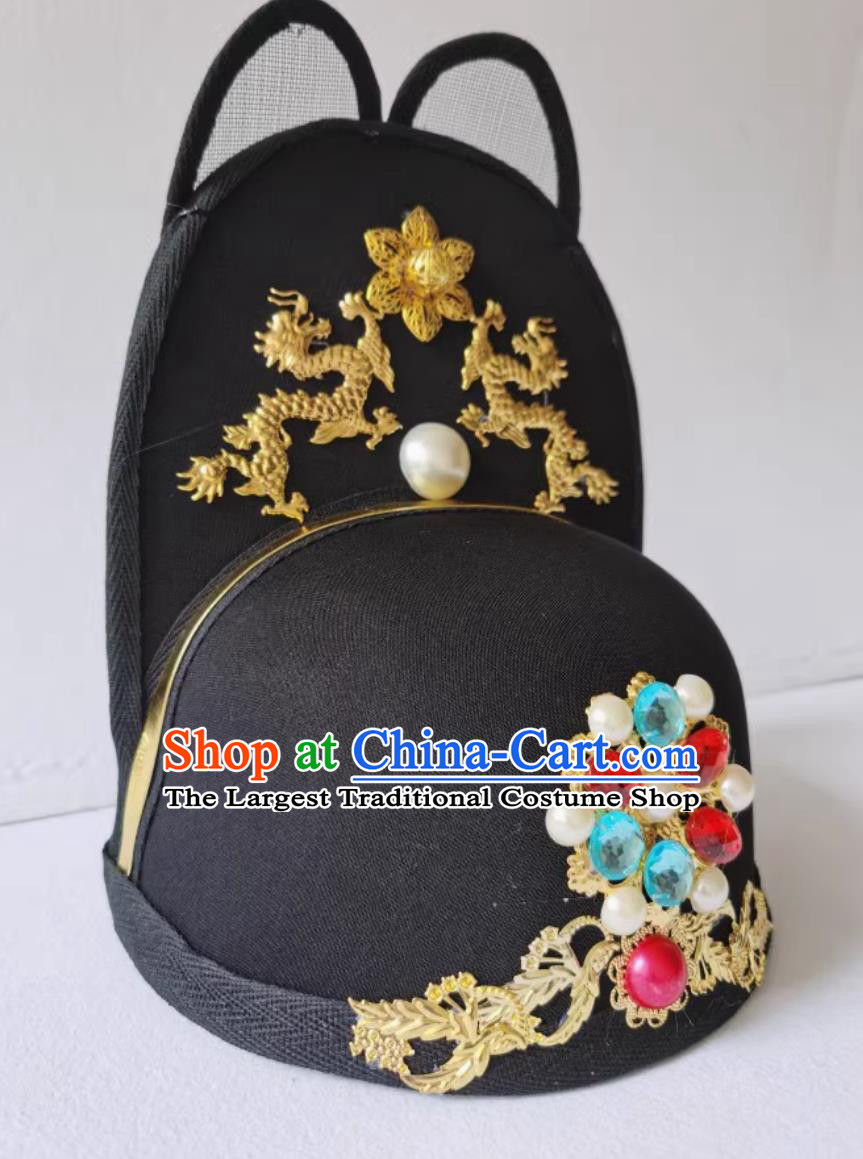 Ancient China Bride Hat TV Series Ming Dynasty Emperor Headwear Chinese Traditional Hanfu Wedding Headdress