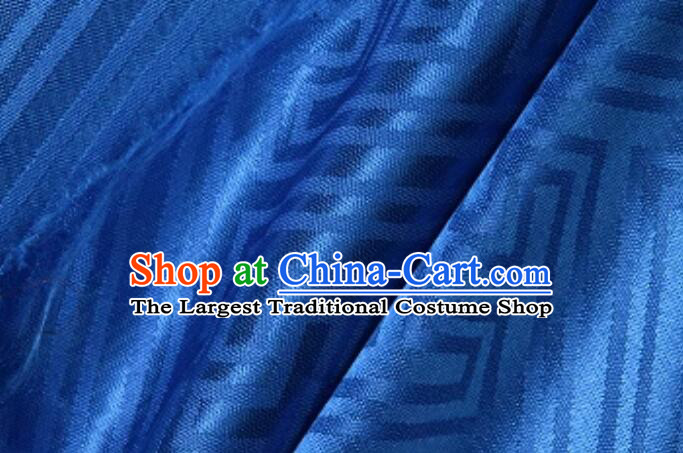 Traditional Chinese Fabric Tibetan Robe Brocade Buddhism Swastika Pattern Blue Cloth