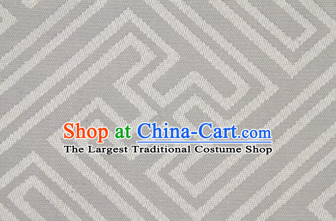 Buddhism Swastika Pattern White Cloth Traditional Chinese Fabric Tibetan Robe Brocade