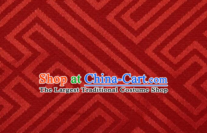 Tibetan Robe Brocade Buddhism Swastika Pattern Red Cloth Traditional Chinese Fabric