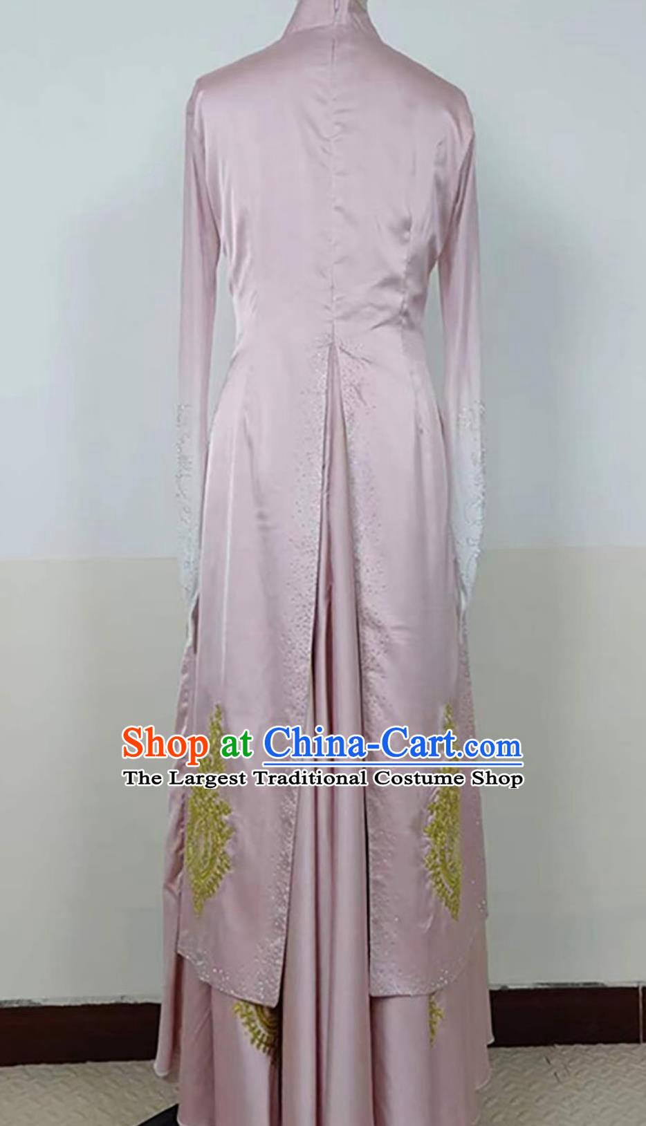 Chinese Ethnic Women Group Dance Pink Dress Uyghur Nationality Dance Clothing Xinjiang Folk Dance Costume