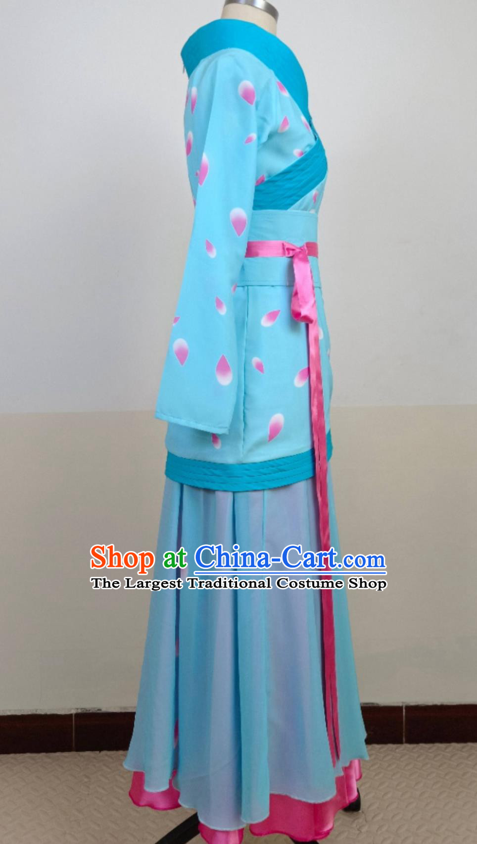 Chinese Classical Dance Clothing Dance Repertoire Chun Shui Qian Xi Costume Women Group Dance Hanfu Dress