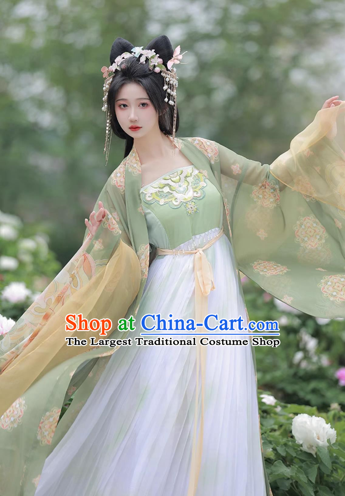 Traditional Chinese Hanfu Dress Ancient China Royal Princess Costume Tang Dynasty Young Woman Embroidered Clothing