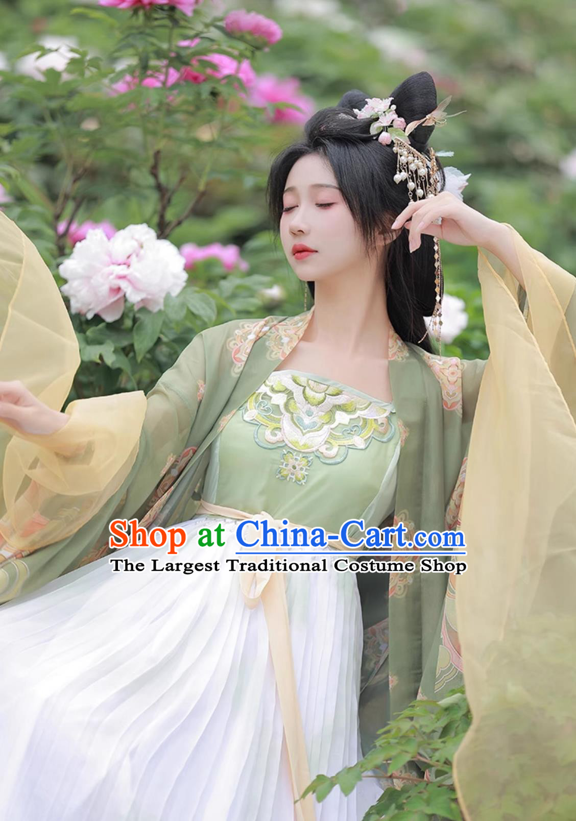 Traditional Chinese Hanfu Dress Ancient China Royal Princess Costume Tang Dynasty Young Woman Embroidered Clothing