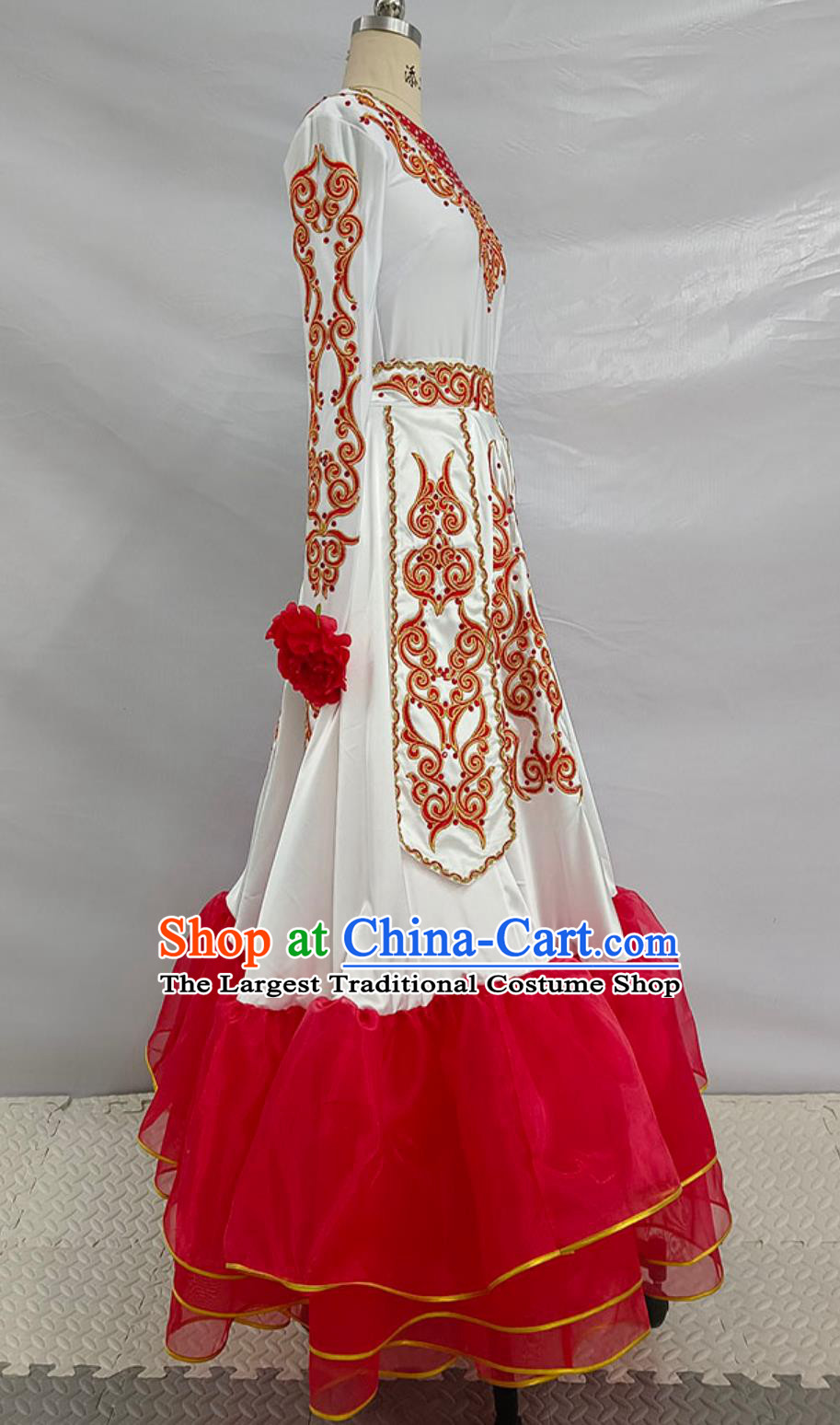 Chinese National Dance Costume Kazak Nationality Dance Dress Taoli Cup Competition Clothing